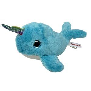 Aurora Narwhal Plush Sparkle Tales Arctic Aqua Blue Soft Toys 8 In Rainbow Horn